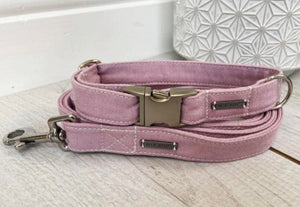 Fabric Adjustable Dog Collar - Pink - S/M/L - Matching Lead Available