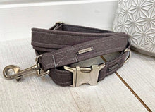 Load image into Gallery viewer, Fabric Adjustable Dog Collar - Charcoal - S/M/L - Matching Lead Available