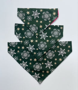 Glittery Christmas Snowflake Bandana - Green