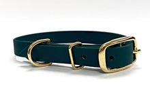 Load image into Gallery viewer, Biothane Waterproof Collar - Forest Green/Brass