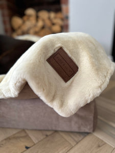 Luxury Faux Fur Dog Blanket - Cream