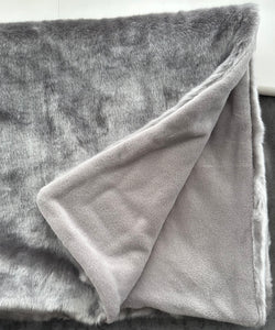 Luxury Faux Fur Dog Blanket - Silver Grey