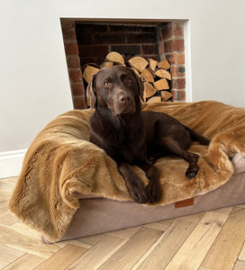 Luxury Faux Fur Dog Blanket - Tan