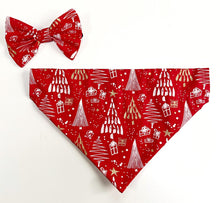 Load image into Gallery viewer, Red Reindeer and Christmas Tree Bandana