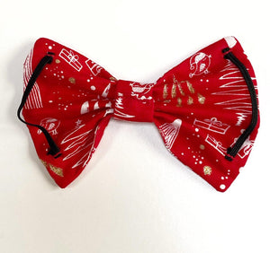 Glittery Christmas Bow Tie - Red