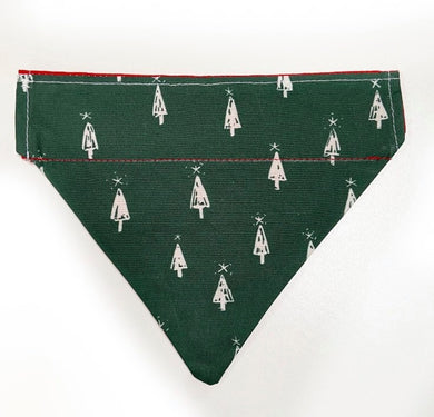 Christmas Dog Bandana - Green with Christmas tree pattern