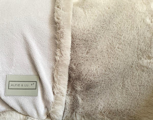 Luxury Faux Fur Dog Blanket - Light Grey