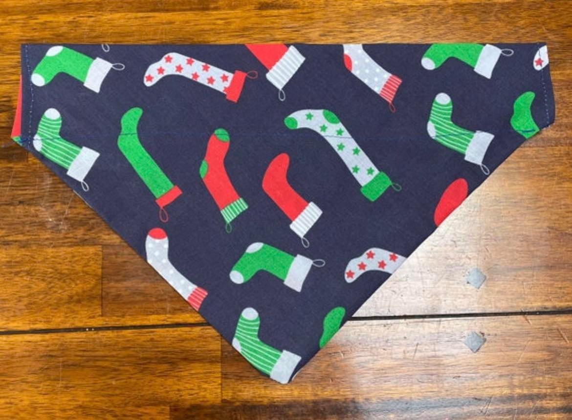 Navy Christmas Pattern Bandana