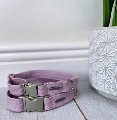 Fabric Adjustable Dog Collar - Pink - S/M/L - Matching Lead Available