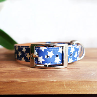Blue Star Leather Collar by Inky Goat