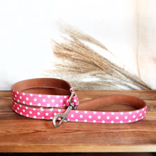 Load image into Gallery viewer, Pink Dotty Leather Collar by Inky Goat