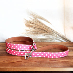 Pink Dotty Leather Collar by Inky Goat