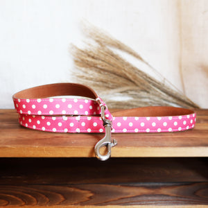 Pink Dotty Leather Collar by Inky Goat