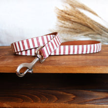 Load image into Gallery viewer, Red Stripe Leather Collar by Inky Goat