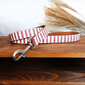Red Stripe Leather Collar by Inky Goat
