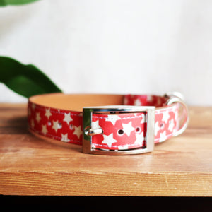 Red Star Leather Collar by Inky Goat