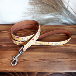 Yellow Rose Leather Collar by Inky Goat