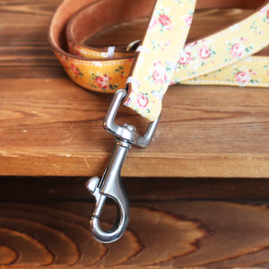 Yellow Rose Leather Collar by Inky Goat