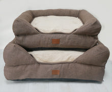 Load image into Gallery viewer, The Lounger Bed - Brown/Gold Topper (Old Fabrics)