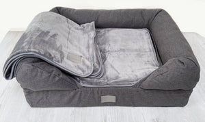 Cosy Plush Dog Blanket - Grey