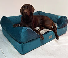 Load image into Gallery viewer, The Lounger Bed - Teal/Grey *New Fabrics*
