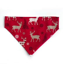 Load image into Gallery viewer, Red Reindeer Christmas Bandana