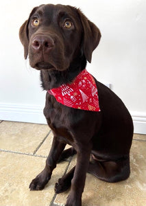 Red Reindeer and Christmas Tree Bandana