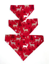 Load image into Gallery viewer, Red Reindeer Christmas Bandana