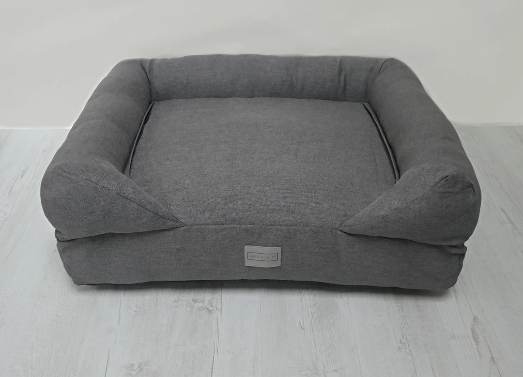 *REDUCED PRICE* Charcoal Lounger (new fabrics) - Topper not attached