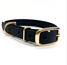 Load image into Gallery viewer, Biothane Waterproof Collar - Black/Brass
