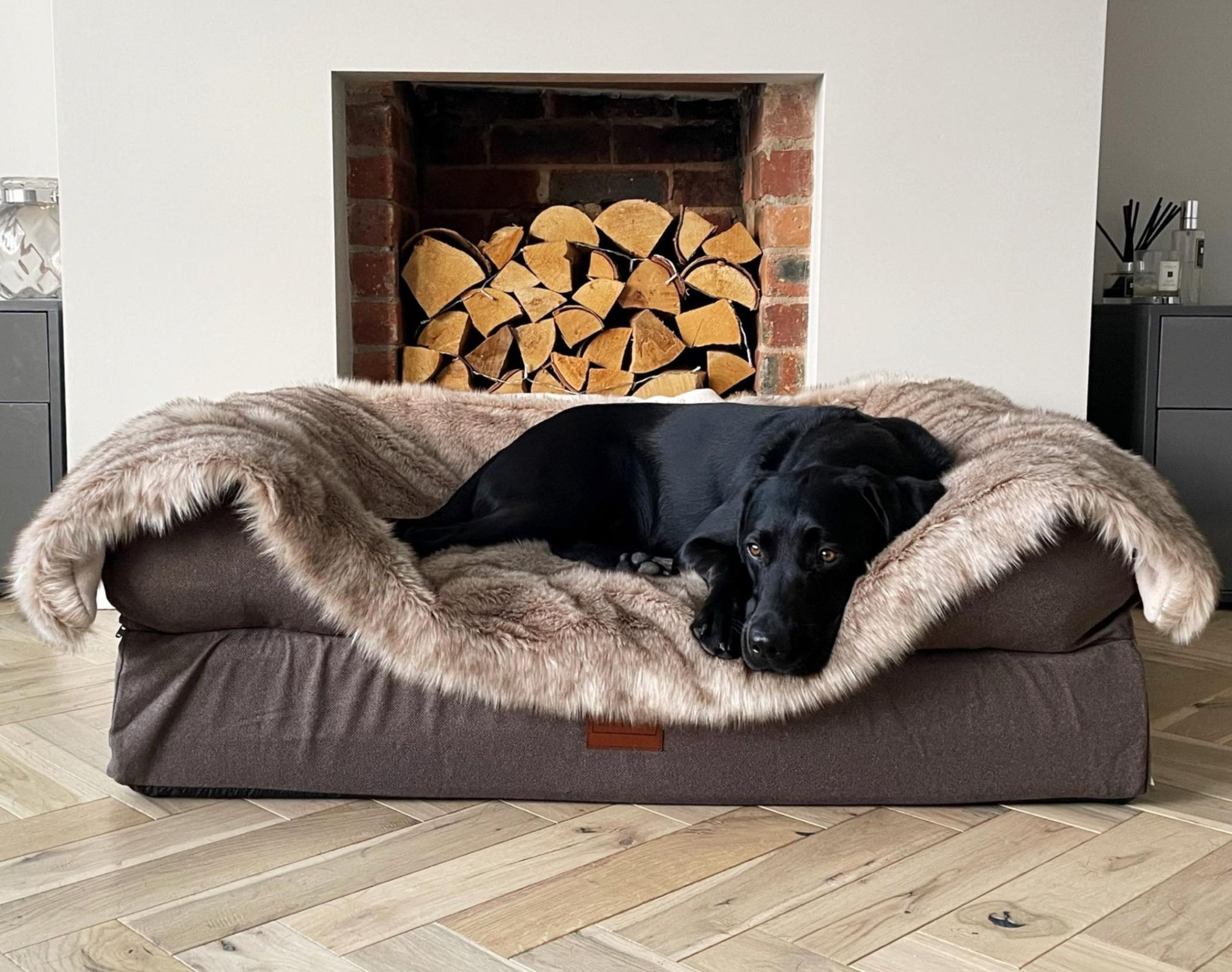 Luxury Faux Fur Dog Blanket Brown Mix – Alfie