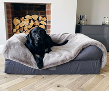 Load image into Gallery viewer, Luxury Faux Fur Dog Blanket - Light Grey